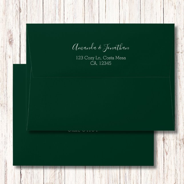Modern Minimalist Dark Green Pre-addressed Envelope (Creator Uploaded)