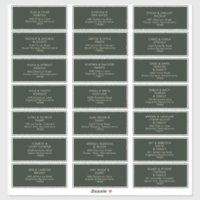 Modern Minimalist Dark Green Yellow Guest Address