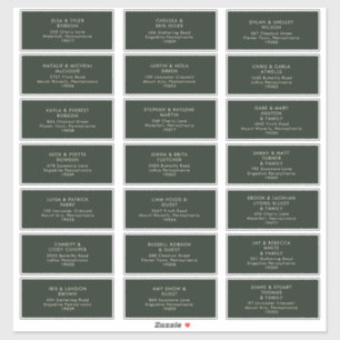 Modern Minimalist Dark Green Yellow Guest Address