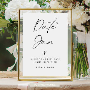 Modern Minimalist Date Jar Ideas Wedding Sign