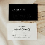 Modern minimalist dates reminder business appointment card<br><div class="desc">A simple and modern appointment card,  suitable for any business field. Perfect to make sure your customers are always on time. Easily customisable with your business information and colours.</div>
