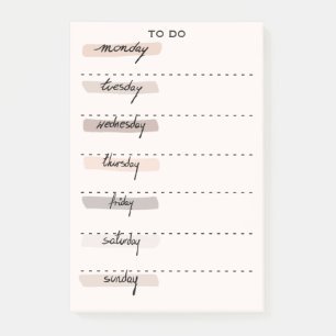 Modern Minimalist Days of Week To Do Post-it Notes