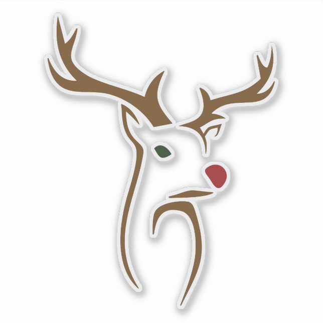 Modern Minimalist Deer Line Art Christmas (Front)