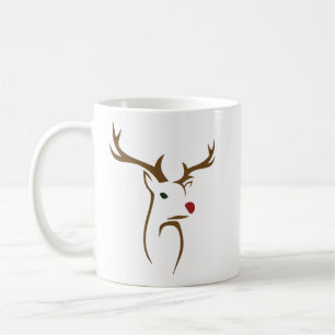 Modern Minimalist Deer Line Art Christmas Coffee Mug