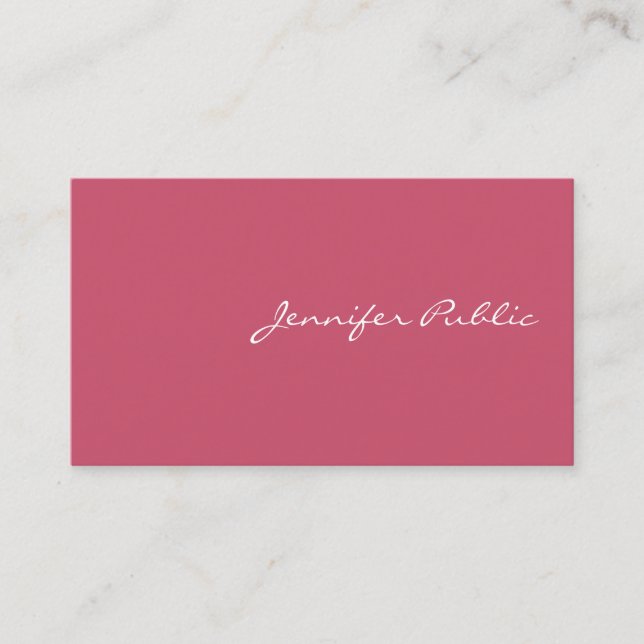 Modern Minimalist Design Attractive Red Template Business Card (Front)