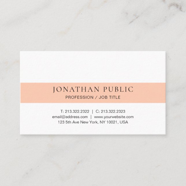 Modern Minimalist Design Elegant Template Business Card (Front)