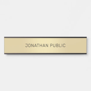 Modern Minimalist Design Gold Black Chic Template Door Sign