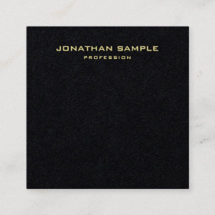 Modern Minimalist Design Gold Name Modern Simple Square Business Card
