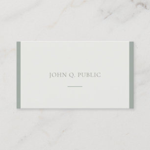 Modern Minimalist Design Green Plain Sophisticated Business Card