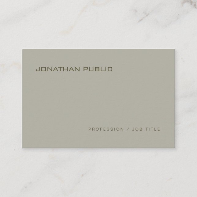 Modern Minimalist Design Professional Elegant Top Business Card (Front)