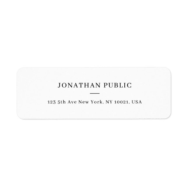 Modern Minimalist Design Template Return Address (Front)