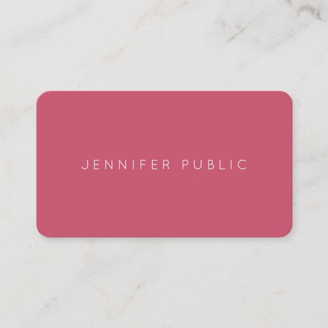 Modern Minimalist Design Trend Colours Template Business Card (Front)