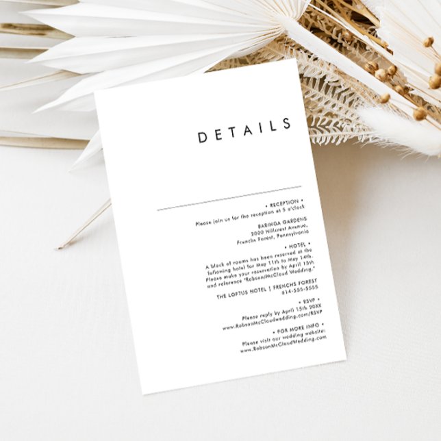 Modern Minimalist Details Enclosure Card (Creator Uploaded)