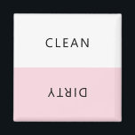 Modern Minimalist Dishwasher Clean Dirty Magnet<br><div class="desc">Modern minimalist pastel pink dishwasher clean or dirty magnet for indicating dishes in home kitchen.</div>