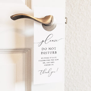 Modern Minimalist Do Not Disturb Wedding Hotel Door Hanger