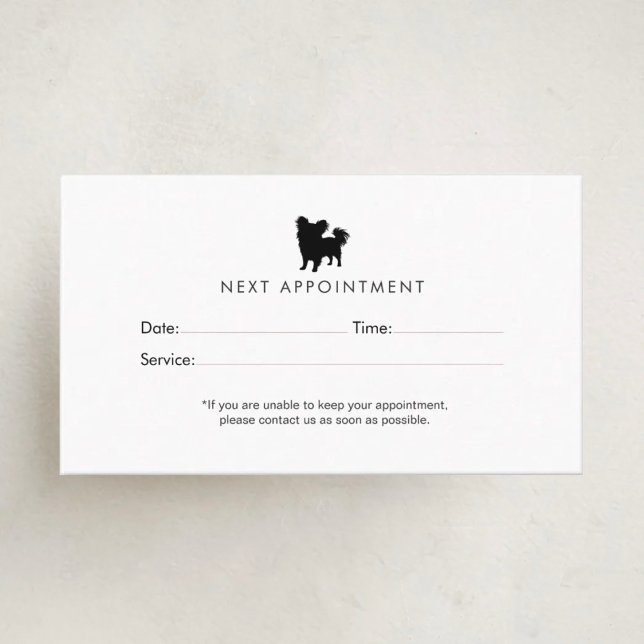Modern Minimalist Dog Grooming Silhouette Logo Appointment Card (Creator Uploaded)