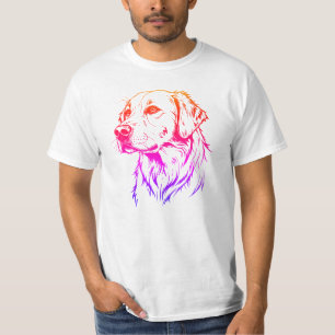 Modern Minimalist Dog Head Silhouette in Circle T-Shirt