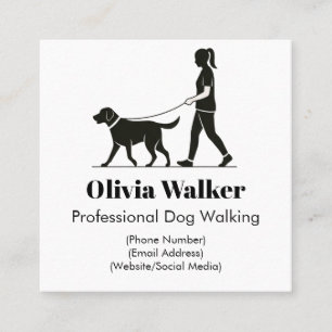 Modern Minimalist Dog Walker Business Card