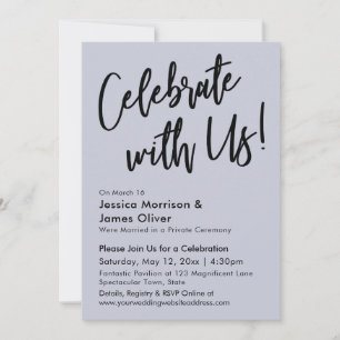Modern Minimalist Dusty Blue Celebrate with Us! Invitation