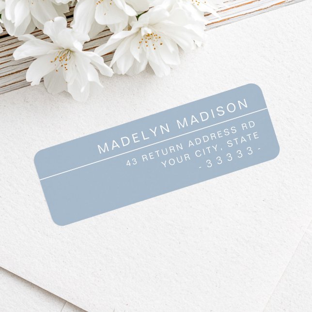 Modern minimalist dusty blue return address (Modern minimalist dusty blue return address label)