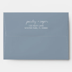 Modern Minimalist Dusty Blue Wedding 5x7 Envelope
