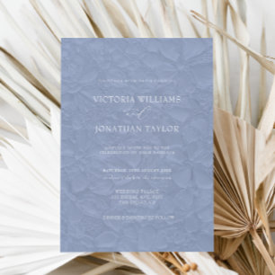 Modern Minimalist Dusty Blue Wedding Invitation