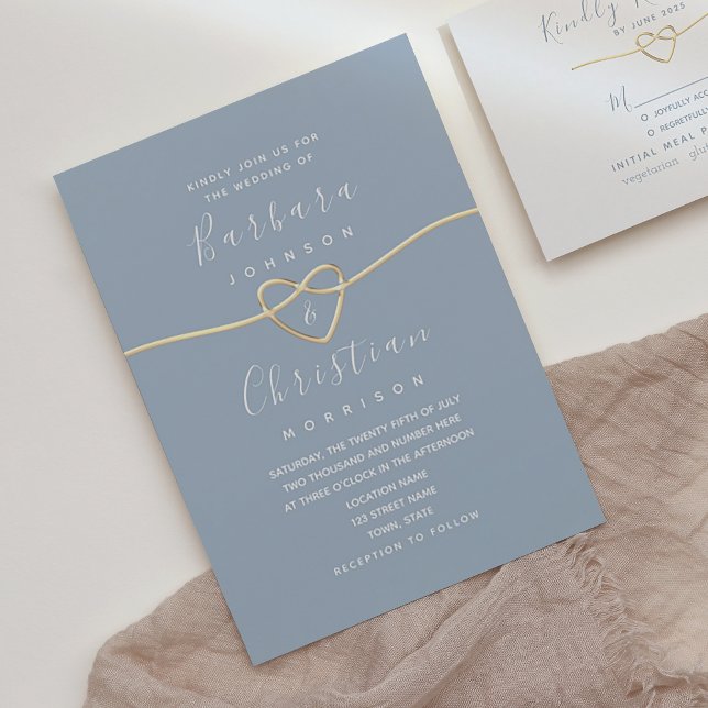 Modern Minimalist Dusty Blue Wedding Invitation (Creator Uploaded)