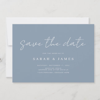 Modern Minimalist Dusty Blue Wedding Save the Date