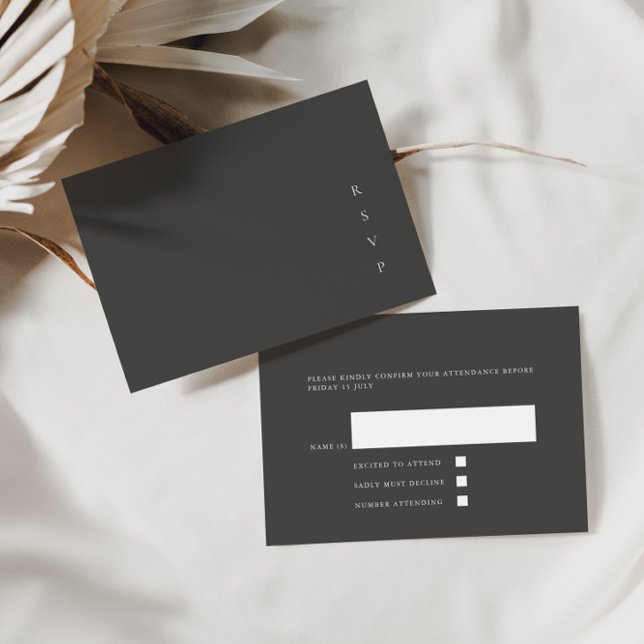 Modern Minimalist Dusty Grey RSVP Card (Creator Uploaded)