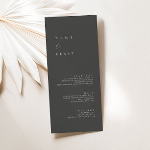 Modern Minimalist Dusty Grey Wedding Flat Menu
