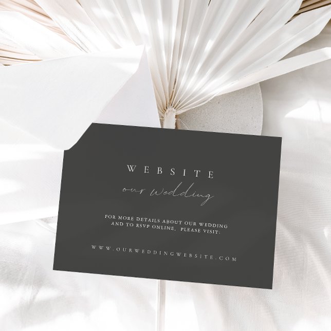 Modern Minimalist Dusty Grey Wedding Website Card (Creator Uploaded)