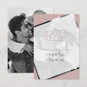 Modern Minimalist Dusty Rose Casual Wedding RSVP Card
