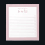 Modern Minimalist Dusty Rose To Do List Notepad<br><div class="desc">Modern Minimalist Dusty Rose To Do List Notepad. Create your own personalised checklist for daily tasks.</div>