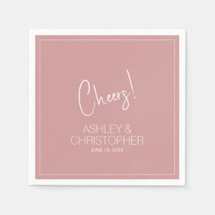 Modern Minimalist Dusty Rose Wedding Napkin