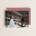 Modern Minimalist Dusty Rose Wedding Photo Thank Y Thank You Card<br><div class="desc">Modern minimalist dusty rose,  wedding thank you card.</div>