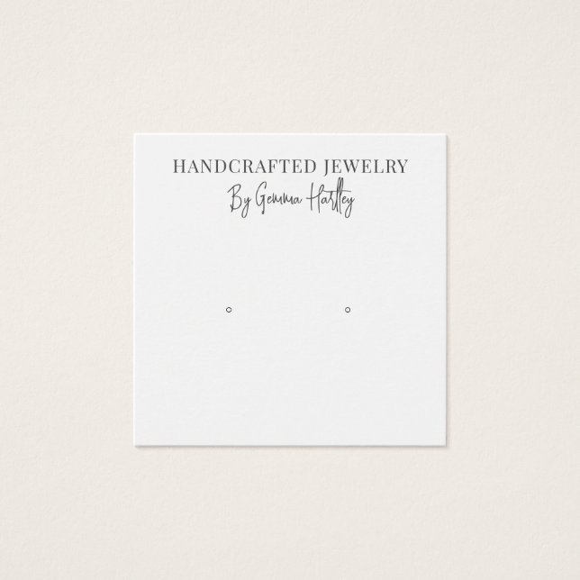 Modern Minimalist Earring Jewellery Display Cards (Front)