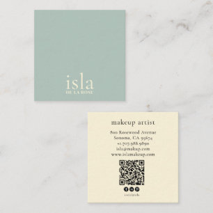 Modern Minimalist Earthy Makeup Artist Square Business Card