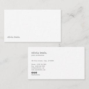 Modern Minimalist Editorial Typewriter-Style Business Card