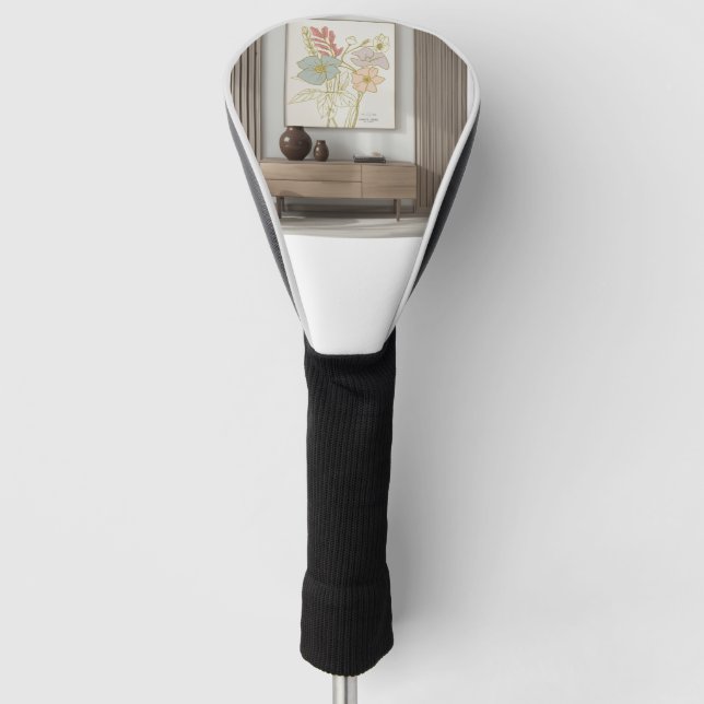 Modern minimalist elegant artwork  golf head cover (Front)