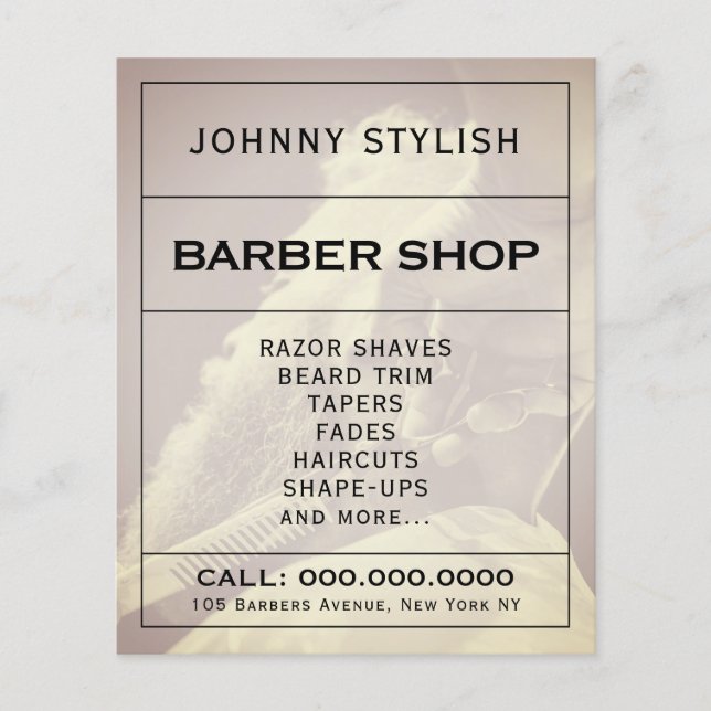 Modern minimalist elegant barbers flyer (Front)