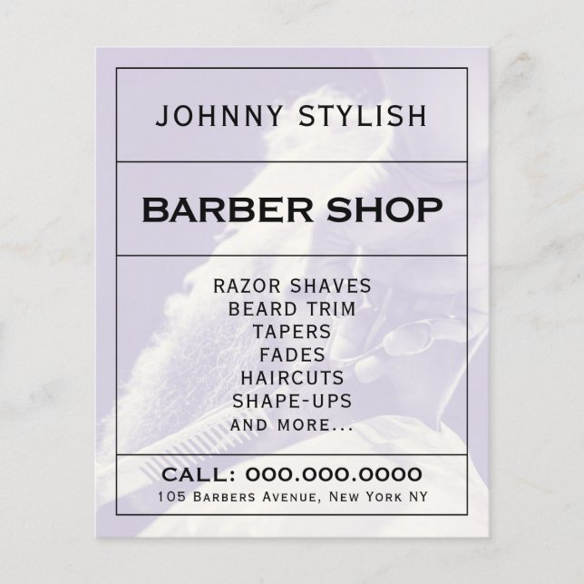 Modern minimalist elegant barbers flyer (Front)