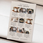 Modern Minimalist Elegant Beige Product Line Sheet<br><div class="desc">Showcase your offerings with our beautifully designed product line sheet. This template features a clean and modern layout with space for product images and descriptions, making it easy for customers to see your range at a glance. Perfect for including in order packages as a stylish overview of your catalogue or...</div>