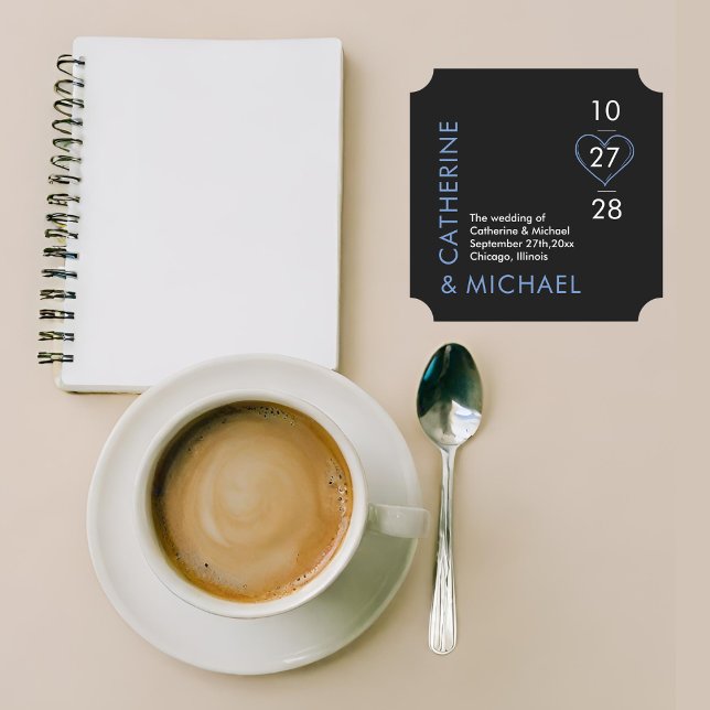 Modern Minimalist Elegant Black and Blue Paper Coaster (Creator Uploaded)