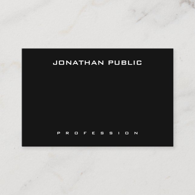 Modern Minimalist Elegant Black And White Trendy Business Card (Front)