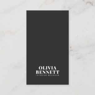 Modern minimalist elegant black interior designer business card