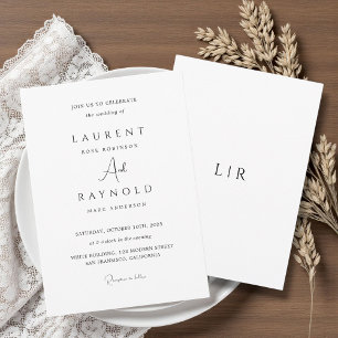 Modern Minimalist Elegant Black White  Invitation
