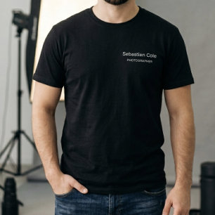 Modern Minimalist Elegant Black White Photographer T-Shirt