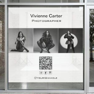 Modern Minimalist Elegant Black White Photography Window Cling