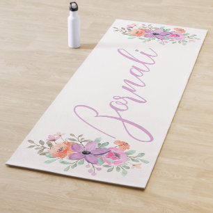 Modern minimalist elegant blush pink and purple Yoga Mat
