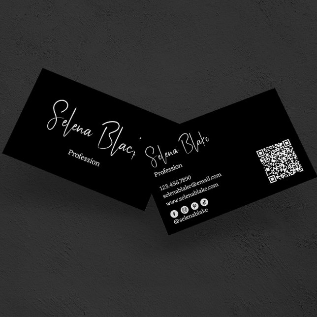  Modern Minimalist  | Elegant Bold & QR Code Business Card (Creator Uploaded)